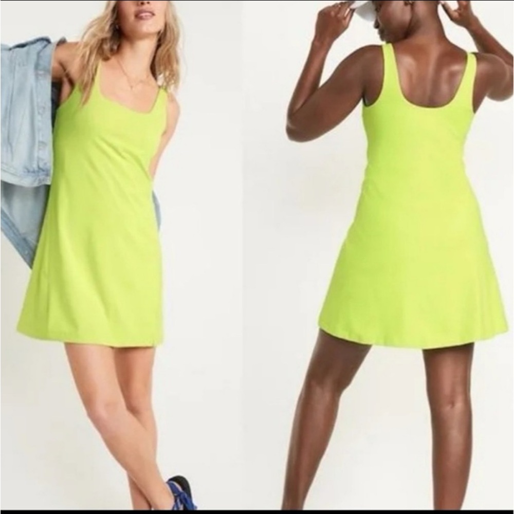 Old navy active powersoft go dry shelf bra support Dress in yellow